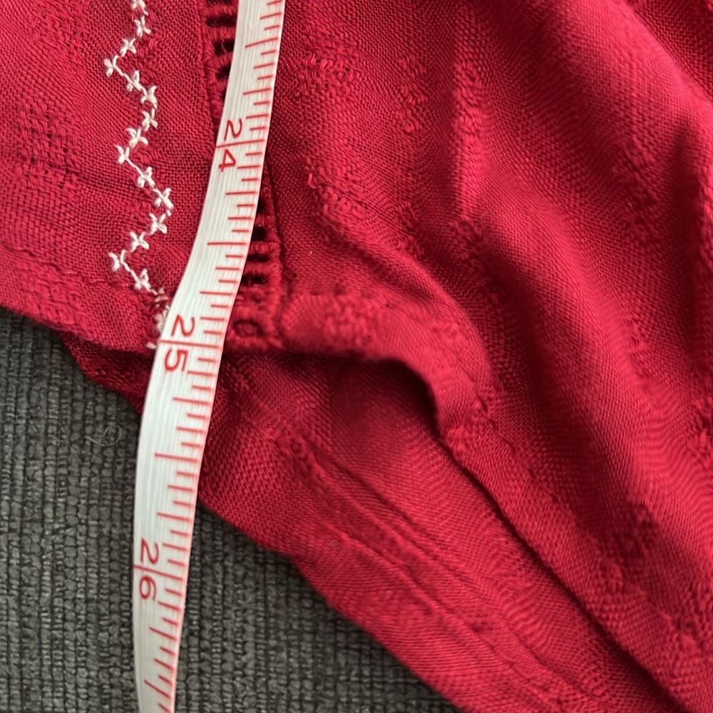 Womens KNOX ROSE Pretty Red Embroidered Top Size XXL - Picture 10 of 11